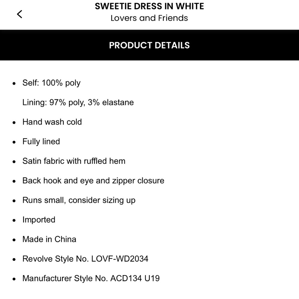 Lovers & Friends Sweetie White Dress XS NWT - Picture 6 of 13